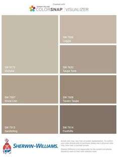 the color scheme for sherylin williams's new paint colors, which are available in