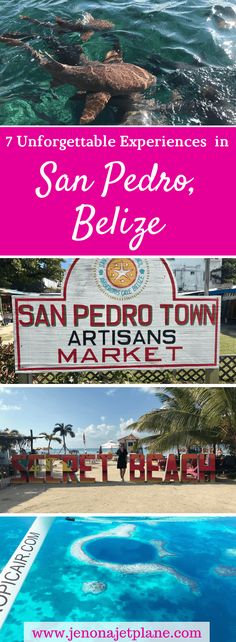 the san pedros, belge and san pedro town market sign with text overlay