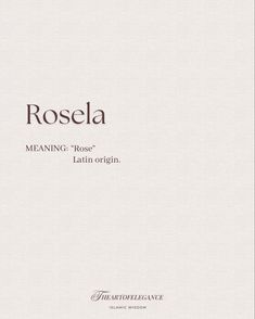 the cover of rosea meaning - rose, latin origin by jose rosla