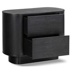 a black cabinet with two drawers on it