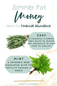 herbs for financial abundance with the words,'summer pot money herbs for financial abundance '