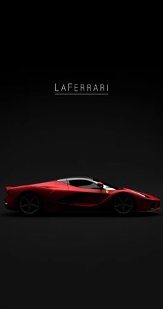 a red sports car on a black background with the words laferrari above it