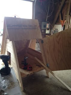 a couple of wooden boards sitting on top of a table