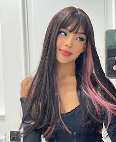 Brown To Pink Hair, Brown To Pink Balayage, Hair Color Ideas Dark, Pink Balayage, Pink Hair Dye, Inspo Hair