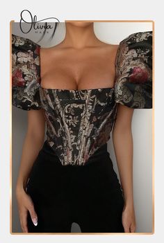 ✨ Experience the allure of an Empire Bubble Sleeve, Fishbone Corset, and Slim Fit that wraps you in sophistication. 👗 A Trendy and Alluring Wrap Bodice Top that flatters your curves, making you the center of attention.🛍️ Shop now and make a statement with every step! #Fashionista #OliviaMark #TrendyTop Backless Shirt, Shirt Blouses Women's, Princess Sleeves, Strapless Crop Top, Corset Crop Top, Collar Tshirt, Crop Top Shirts, Collar Top, Top Fabric