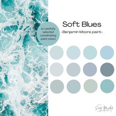 the cover of soft blues is shown in shades of blue and gray, with white waves