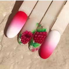 3d Fruit Nails, Summer Nails2022, Fruits Nails, Nail Art Fruit, Summer Nails 2020, 3d Flower Nail Art, Raspberry Nails, Nail 2022, Nail Art Printer