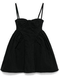 black cotton denim concealed rear hook and zip fastening sweetheart neck spaghetti straps moulded cup panel ruched detailing unlined straight hem thigh-length Momo Fashion, Bags 2024, Cecilie Bahnsen, Fiesta Outfit, Wardrobe Edit, Mini Dress Black, Airport Fashion, Pattern Ideas, Metallic Dress