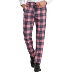 These men's trousers are fitted with a colorful check pattern for an elegant and stylish look. Made of stretch fabric, these plaid pants are comfortable and allow you to move freely without restriction. Plaid pants can be worn with casual t-shirts, shirts, blazers, jackets, and shoes. Occasions: business, meeting, party, shopping, office, daily leisure, etc. Size----------Waist----------Length----------Hip 28----------------29.1--------------38.2--------------37.4 30----------------31.1--------- Dress Pants Casual, Slim Fit Trousers Men, Men's Dress Pants, Slacks Trousers, Casual Chinos, Business Pants, Mens Dress Pants, Formal Suits, Stretch Chinos