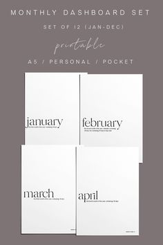 the months are displayed in four different font styles, including one for each month's calendar