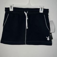 Playboy Skirt Cloth Like Material Dark Navy Blue Color Size Extra Small Elastic Waist Band Brand New ! Casual Short Pleated Skirt, Casual Black Skort, Casual Short Skirt, Playboy Bunny Shirt, Dark Navy Blue Color, Playboy Clothes, Playboy Bunny Necklace Jewelry, Playboy Necklace, Playboy Necklace Gold