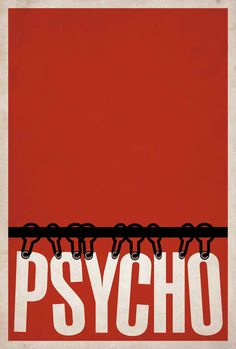 Psycho--The original. I had never seen it, and after watching "Hitchcock", I decided to watch this with a friend. I think I probably appreciated it more knowing the back story. And I was surprised the ending! Poster Grafico, Best Movie Posters, Graphisches Design, 타이포그래피 포스터 디자인, Bates Motel, Poster Movie, Minimalist Movie Poster, I Love Cinema