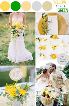 yellow and green wedding color scheme