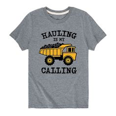 He'll love his look in this Boys 8-20 Construction Truck Hauling Graphic Tee. He'll love his look in this Boys 8-20 Construction Truck Hauling Graphic Tee. Crewneck Short sleeve Graphic on chestFABRIC & CARE Cotton, polyester Machine wash Imported Size: Large. Color: Med Grey. Gender: male. Age Group: kids. School Costume, Tshirt Ideas, Age Group, Active Wear, Graphic Tees, Trucks, Top Outfits, Crew Neck, Size Medium