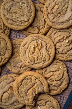 a pile of cookies sitting on top of a table