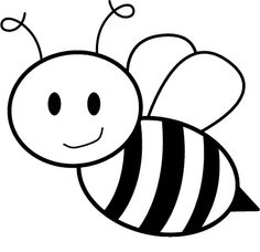 a black and white drawing of a bee