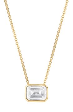 A fine 14-karat gold setting gives a glistening finish to a stunning, lab-created diamond pendant necklace. Total lab-created-diamond weight: 1.0 ct. Clarity: VSSI Color: G+ 14K white, rose or yellow gold/lab-created diamond Imported Diamond Guide Diamond Dangle Earrings, Diamond Guide, Diamond Pendant Necklace, Keep Jewelry, Luxury Gifts, Gold Set, Badgley Mischka, Lab Created Diamonds, White Rose