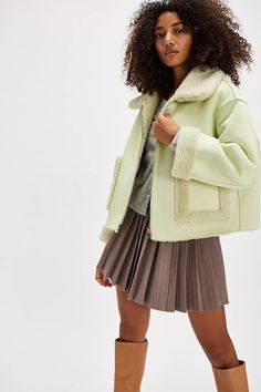 Vera Shearling Aviator Jacket | Free People Color Coding, Bodice