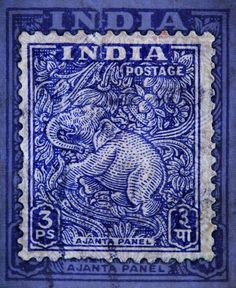 india stamp with an elephant on it