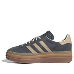 (WMNS) adidas Gazelle Bold 'Grey Magic Beige Gum' IE0428 Grey Magic, Adidas Gazelle Bold, Gazelle Bold, Limited Edition Sneakers, Adidas Gazelle, Grey And Beige, Sport Sneakers, Stylish Sneakers, Timeless Classic