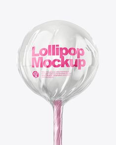 a lollipop stick with the words'lollipop mockup'printed on it