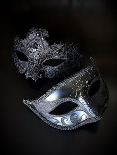 The men's Venetian mask features black glitter around the eyes, casting a spell of mystery and sophistication. For the ladies who embrace elegance with a touch of sparkle, our women's mask is adorned with gems. This luxurious mask set is ideal for masquerade balls, weddings, or any special occasion!


Age Group/Gender - Adult/Unisex

Size/Type - One size fits all adults

Mask Color - Black

Mask Material - Resin/Fabric

Accent Material - Glitter Black Full Face Carnival Masks, Full Face Black Masquerade Mask For Costume Party, Black Full Face Masks For Costume, Black Full Face Masks For Costumes, Full Face Black Costume Mask, Elegant Black Masquerade Mask For Mardi Gras, Elegant Black Eye Mask For Masquerade, Gothic Eye Mask For Evening Masquerade, Gothic Evening Masquerade Eye Mask