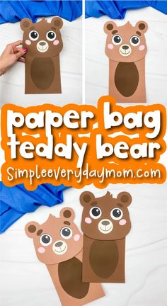 paper bag teddy bear craft for kids to make