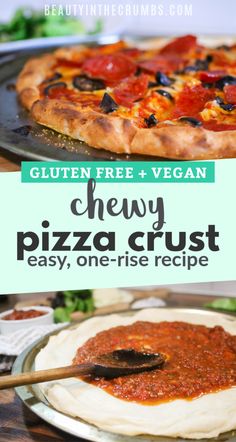 the gluten free vegan cheesy pizza crust is ready to be eaten