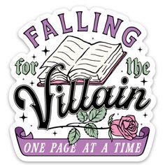 Falling for the Villain One Page At a Time Sticker Falling For The Villain, Boyne City Michigan, Waterproof Vinyl Stickers, Candle Cards, Reading Habits, Book Wallpaper, Book Annotation, Kindle Case