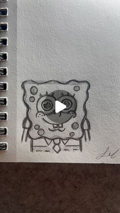 a drawing of a cartoon character on paper