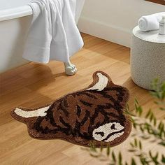 material: plush color: blue Weight: about 250 grams Includes: 1X Fun Cow Shape Rug Leather Throw Blanket Sweater Throw Blanket Color: Brown. Highland Cow Room, Cow Room Decor, Highland Cow Bedroom, Highland Cow Rug, Cow Bedroom, Cow Rugs, Highland Cow Decor, Bohemian Scandinavian, Western Bathroom Decor