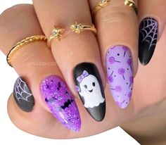 Halloween Nail Art Tutorial, October Nails, Cute Nail Art Designs, Nails Halloween