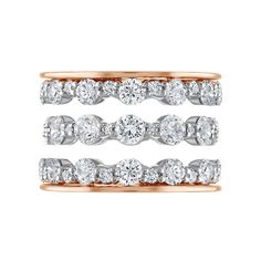 Scalloped Diamond Stack Rings Stack Rings, Diamond Stacks, Stacking Bands, Rose Gold Diamonds, Stacking Rings, Gold Yellow, 18k Rose Gold, Diamond Rings, Or Rose