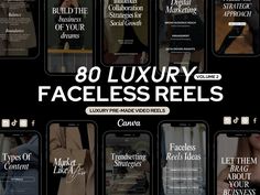 the front page of an app for luxury fashion stores