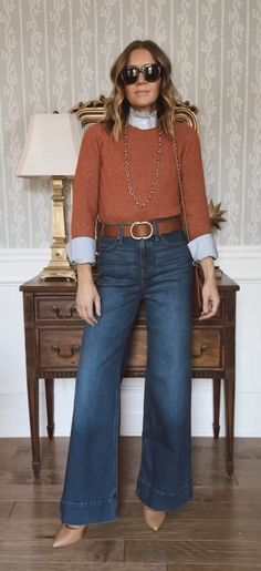 Professor Style, Dark Denim Jeans, Feel Pretty, Fall 2024, Audrey Hepburn, Work Fashion, Dark Denim, Comfortable Outfits, Fall Fashion