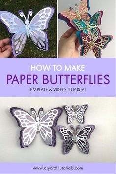 how to make paper butterflies with the text overlay