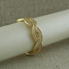 Ladies Celtic Knot Wedding Ring with Diamonds — Unique Celtic Wedding Rings Gold Infinity Eternity Band For Anniversary, Gold Infinity Diamond Ring For Wedding, Yellow Gold Wedding Bands With A Modern Twist, Modern Twist Yellow Gold Wedding Band, Modern Twist Gold Diamond Ring For Anniversary, Gold Diamond Ring For Anniversary With Modern Twist, Infinity Yellow Gold Promise Ring, Knot Wedding Ring, Celtic Knot Wedding Ring