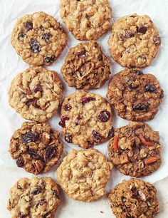 a bunch of cookies sitting on top of a piece of paper