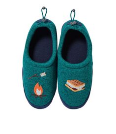 Treat little feet to our cozy Sweater Fleece Slippers, decorated with an adorable animal motif. Our animal slipper is so cute and cozy, the kids might not want to take them off. Half sizes order up. 100% polyester fleece. Handwash, dry flat. Sweater fleece upper. Suede bottom. Comes in your choice of adorable animal motifs. Bungee back cinches to stay on foot. Easy on/off. Imported. | Kids' Sweater Fleece Slippers, Motif, Suede Leather Fleece Slippers, Boys Slippers, Animal Slippers, Animal Motifs, Kids Slippers, S Mores, Cozy Sweater, Slipper Shoes, Kids Sweater