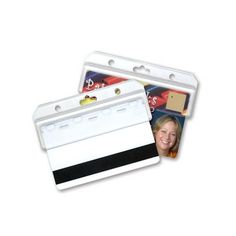 The perfect complement to your ID or swipe card. This half card holder is strong enough for everyday use with its rigid hard plastic construction. This holder features hole and slot punch to fit almost any lanyard or badge reel you own, perfect for ID accessories. The clear plastic makes your office ID highly visible for extra safety. It acts as a protector case to keep your identity card from bending or being lost. Securely holds the top half of an ID card, allowing a mag stripe or electronic c Swipe Card, Id Design, Id Badge Holders, Holder Design, Badge Holder, Id Holder, Id Badge, Badge Holders Lanyard, Online Shopping Stores