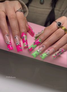 Unique Acrylic Nail Designs, Band Nails, Nails Now, Unique Acrylic Nails