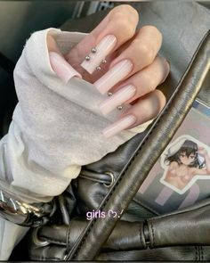 21 Birthday Nails, Edge Nails, Nail Time, Really Cute Nails, Diamond Nails, Luxury Nails, Best Acrylic Nails, Long Acrylic Nails