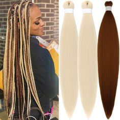 PRICES MAY VARY. Prestretched Braiding Hair Ready to Use Style, Pre Stretched to Save On Prep Time, Pre-Layered for a Natural Finished Style. Made with Soft Yaki Txtutre Fibers, Easy To Separate And Grip With Your Hair, Falls Perfectly. Folded 26 Inch, Unfold 52Inch, Friendly Length for Most People. 3.17 Ounce/Piece, Extra Light Weight Wear. Hot Water Setting Friendly.The Hair Dips Great in Hot Water And Seals Nicely,Perfect Box Braid Hair for Protective Hairstyles Like Box Braids, Knotless Brai Box Braids Knotless, Small Box Braids Hairstyles, Dipped Hair, Box Braid Hair, Colored Box Braids, Braids Knotless, Small Box Braids, Hair Falls, Individual Braids