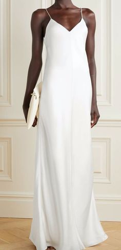 Luxury Fitted Slip Dress For Wedding, White Satin Evening Slip Dress, Elegant Wedding Slip Dress With Satin Lining, Formal White Satin Slip Dress, White Satin Formal Slip Dress, Elegant White Silk Slip Dress, Elegant Floor-length Wedding Slip Dress, Elegant Formal Slip Dress With Satin Finish, White Elegant Slip Dress With Satin Finish