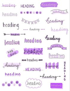 some type of writing that is purple and white