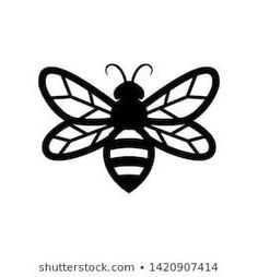 a black and white image of a bee