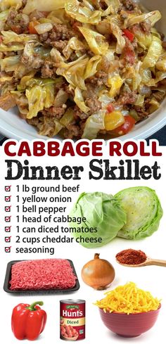 the cabbage roll dinner skillet is ready to be eaten in less than 10 minutes