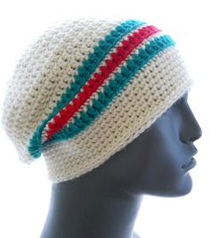 a crocheted hat is on top of a mannequin's head