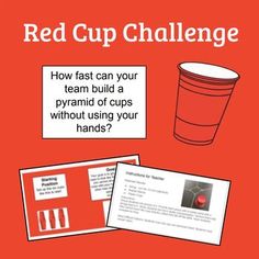 red cup challenge with instructions on how to use it for team building and other activities