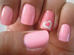 heart nail art - 70 Heart Nail Designs Pink Valentines Day Nails, Valentine Day Nails, Cute Pink Nails, Mani Pedi Ideas, Valentines Nail, Pedi Ideas, Heart Nail Designs, Valentine Nail, Fall Nail Art Designs